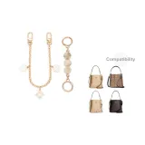 [Золотистый] Молочный Жемчужный+Камелия Декоративная Цепь 30 см