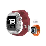 Прозрачная рамка [красный силикон, одна шпилька] + оранжевый силикон