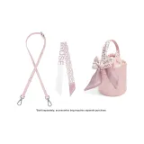 Розовый шелковый шарф + розовый плечевой ремень 90-120 см