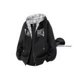 Чёрный-Синяя клетка [Утолщённая флисовая подкладка]