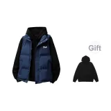 Темно-синий синий жилет + черный худи