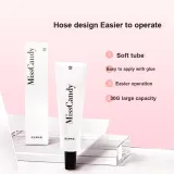 Твердый клей для ногтей (туба 30 г) + жидкость для удаления, набор инструментов + 2 ватных палочки с спиртом + свет для мыши