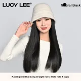 Белый цвет, посуда, шляпа, длинные прямые волосы, натуральный черный