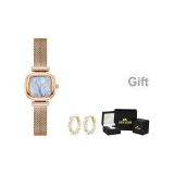 Розовое золото, синий, пластина (серьги Temperament Love + подарочная коробка)