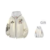 Куртка цвета экрю (в комплекте с высококачественным бело-серым свитшотом с фотокемией)