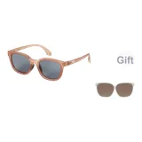 Чайная оправа с серыми линзами + светло-коричневые линзы