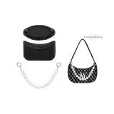 2,0 Широкий Pearl Восьмерка-застежка Серебряный 38 см + Немецкий язык Бархат Черный Подкладка