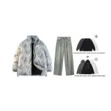 Комплект (Темно-синий топ + желтые грязные штаны) (Включает свитшот)