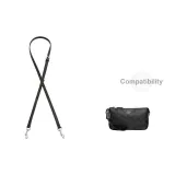 Чёрный с серебряной застёжкой, регулируемый ремешок 91-120 см [Стиль с плечом, позиционирование]