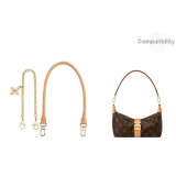 [Комплект из 2 предметов] Круглый плечевой ремень 70 см + декоративная цепь с четырехлистным клевером