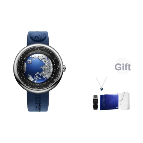 CIGA Design Blue Planet Земля Часы Часы-сунделик Автоматический Механический Механизм Экологичный Ремешок из фторкаучука