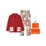 Темно-красный, карман, повседневный, с длинными рукавами, домашняя одежда