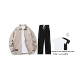 Комплект одежды (Хаки топ + Черные штаны) (Включает рубашку с коротким рукавом)