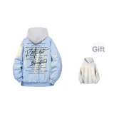 Светло-синий [MY1099 Хлопковый пуховик] (в комплекте с высококачественным белым и серым свитшотом с фотокемией)