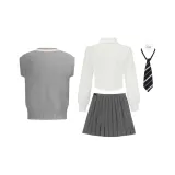 Gray Set (Жилет + Юбка + Рубашка + Галстук)