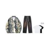 Комплект (Синий Лотос + Черные Джинсы) с бесплатной Футболкой