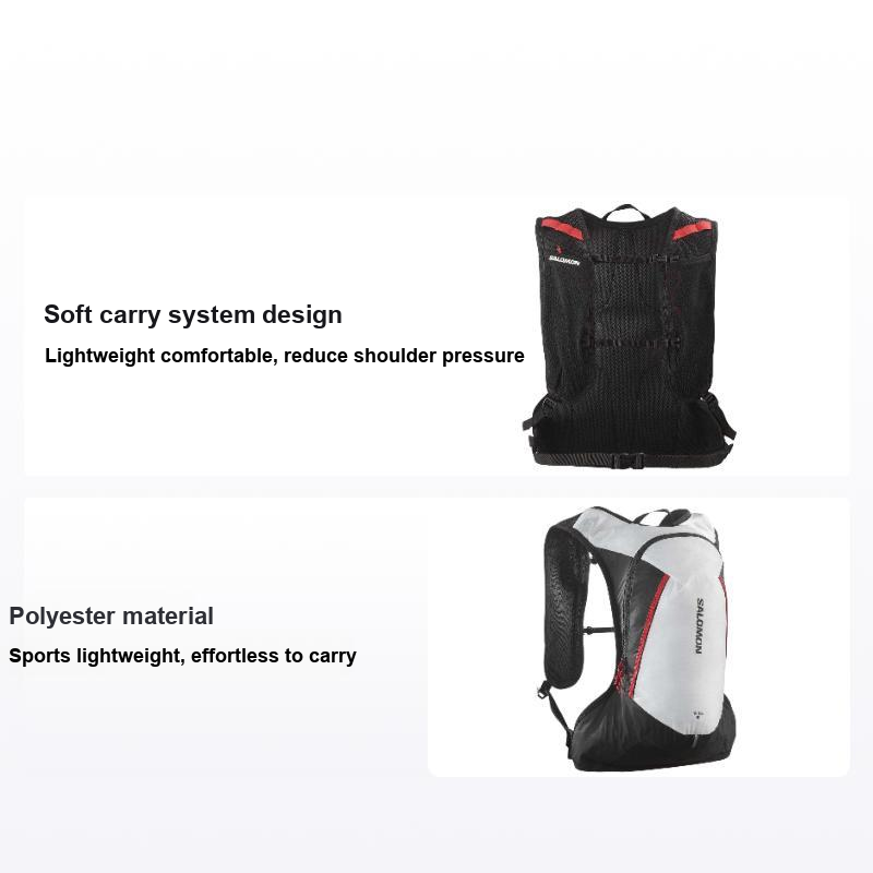 SALOMON 8L Альпинистское приключение Двойная плечевая сумка для активного отдыха Удобная Черно-белая Унисекс — фото 6