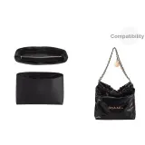 22-Сумка Большая Черная Подкладка (Центральное отделение на молнии, дизайн)