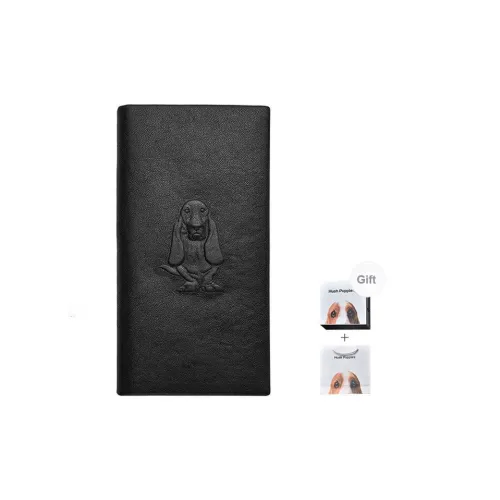 Hush Puppies Растительное дубление верх крупнозернистая текстура коровья кожа кошелек маленький мужской черный