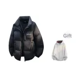 Black (90% пуховик) (в комплекте с клетчатым свитшотом)