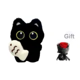 Черный кот, держащий рыбку, бесплатно, консервированный, цветочный дизайн