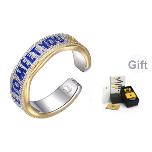 MOVER Медные Кольца с Покрытием из Белого Золотого Унисекс