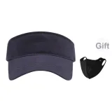 23H026 Темно-синий Шапка с визором + Черная Маска для лица
