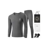 Круглый вырез, комплект одежды (темно-серый), 100% хлопок, антибактериальный / включает 2 пары хлопковых носков + сумка для покупок