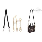 [Черный Золотой Комплект из трех предметов] Сердце Застежка Удлинительная цепь 15 см + Декоративная цепь 30 см + Подмышечный плечевой ремень 66 см