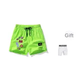 Неоновый зеленый + Бесплатно Высокоэластичный Брюки (WD Череп Значок + IXX Черный логотип с ромашкой)