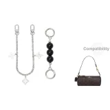 [Серебряный] Черный жемчуг + Четырехлистный клевер Декоративная цепь 30 см