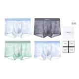 Спорт Бесшовный Дышащий Сетчатый Отверстия Ледяной Шелк [Светло-Синий + Чернильно-Серый + Светло-Синий + Светло-Зеленый] 4 Упаковки Подарочная Коробка Набор