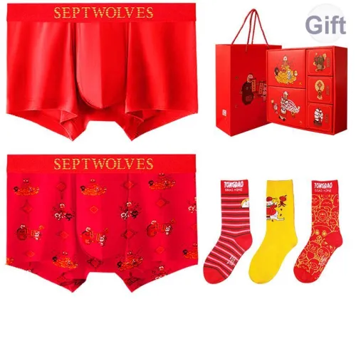 SEPTWOLVES Нижнее белье Подарочная коробка Мужской 5 шт Gift Box Set + Сумка для покупок