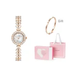 Маленький шампанский [Розовое сердечко коробка + сумка для покупок + розово-золотой браслет]