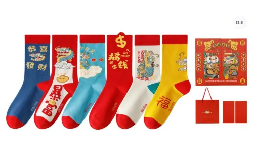 Caramella Коробка 6 пар Смешанные цвета Унисекс Носки MID до икры