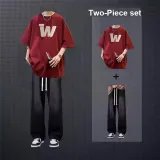 CM285 Красный + M282 Брюки с ожерельем