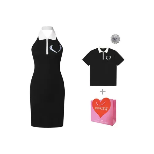 XIESHIXX Без рукавов Платье Женское Черное