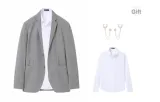 Gray (Включает брошь + белая рубашка)