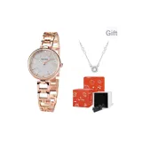 Розовое золото, полосатый, серебряная пластина (оригинальная коробка + в комплекте с ожерельем)