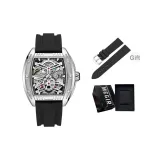 8601 Серебристый-черный [Модный бренд Коробка + Черный силиконовый ремешок]