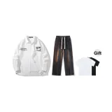 Комплект одежды (Белый топ + Черные джинсы) В комплекте с футболкой