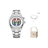 Серебряный диск с круглым лицом [Элегантная коробка + Кошачий глаз + Бабочка + Браслет]