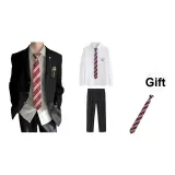 Black Jacket + White Shirt + Black Suit Pants [Free Tie]  
Черная куртка + белая рубашка + черные костюмные брюки [бесплатный галстук]