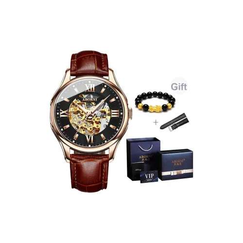 ABORNI Автоматический Механический Механизм Мужские Часы 41 мм Черный