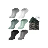 Короткий, 6 пар, коробка включена (6 пар, смешанные цвета, 1 цвет на изображении), 100% хлопок, антибактериальный, сетка, дышащий, сумка для покупок включена