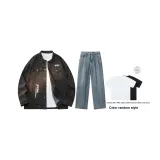 Комплект (Темно-серый топ + средне-синие штаны) (включает рубашку с коротким рукавом)