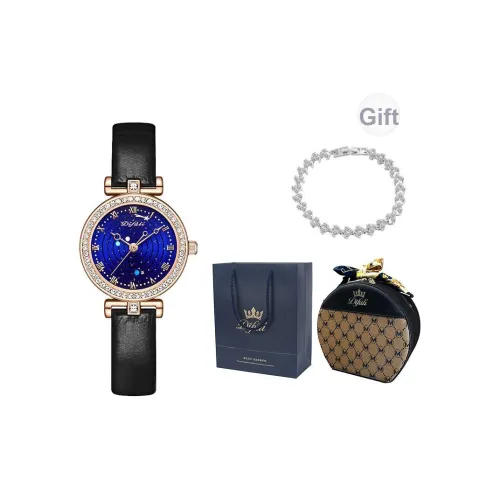 DIFULI Кварцевый механизм кожаный ремешок из коровьей кожи женские часы синий циферблат