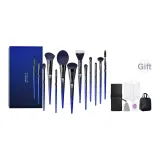 Синяя роза 13 шт + Прозрачный ведрообразный + Черная сумка + Щетка сумка