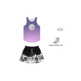 Смертный Шорты + Градиент Фиолетовый Топ + Носки (Случайные Носки)