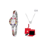 Серебряный, полосатый, белый циферблат (в коробке "Восторг"), с ожерельем + открывалкой для часов